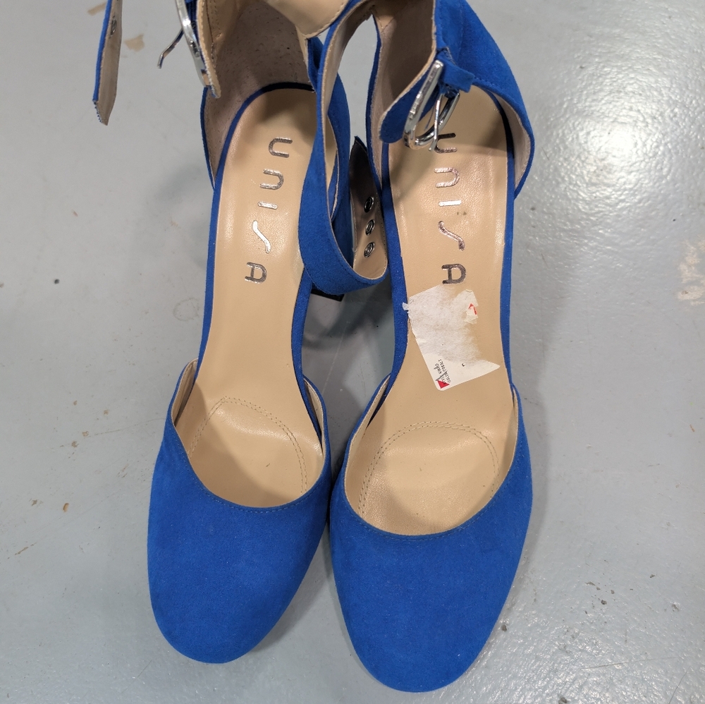 Unisa Vibrant Blue Ankle Strap Heels